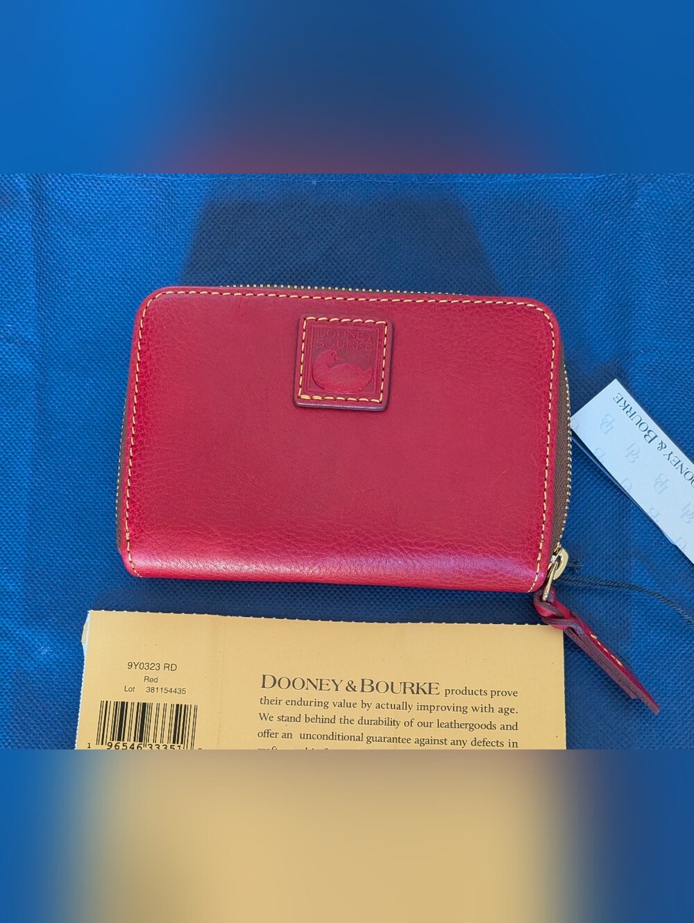 NWT! Dooney & Bourke Florentine Red Leather Zip-Around Medium Wallet